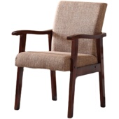 实木靠背软包带扶手电脑书桌书房椅会议写字办公椅麻将沙发椅