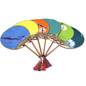 团扇古典宫扇 长扇子宫廷汉服舞蹈扇 圆形手工复古风古代女式