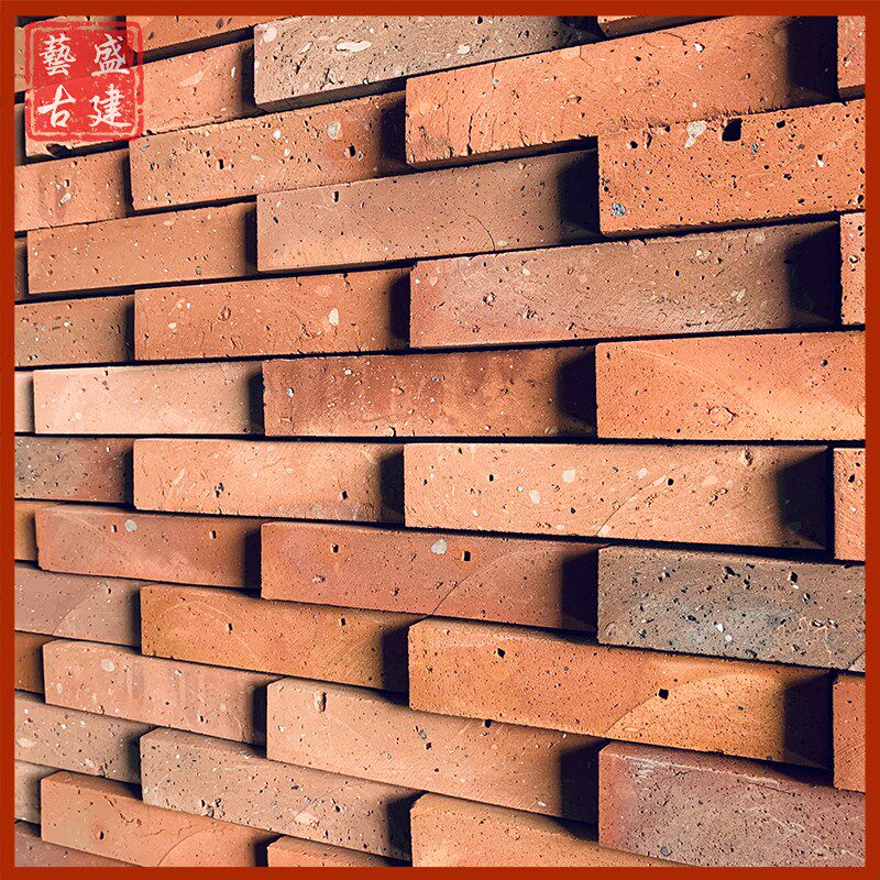 仿古艺术立体墙砖红条砖 闽南风黏土红砖切片 红砖肌理文化砖
