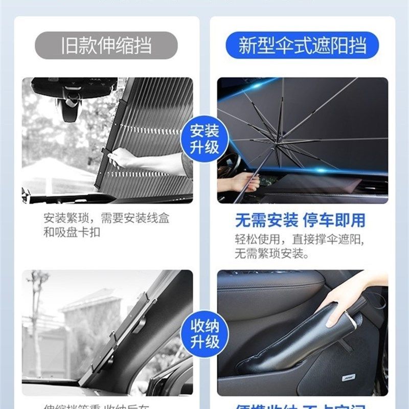 汽庶阳隔热小前后风遮阳帘布内散热顶遮阳伞 棚