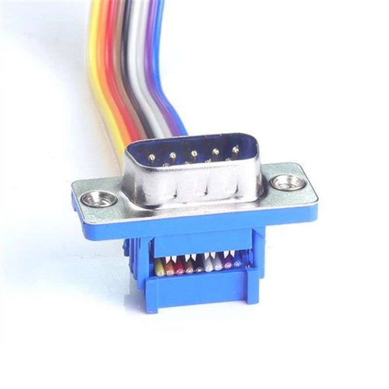 DB9免焊接头九针串口15针DB25/37免焊压线式排线接头压接公头母头