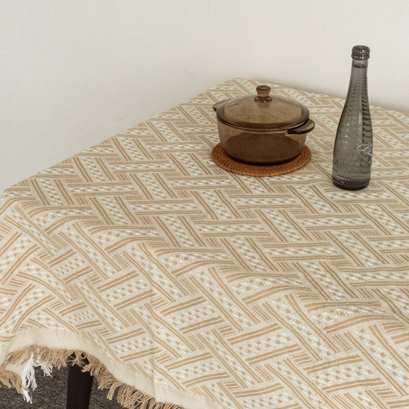 Japan Style Tablecloth Cotton Linen Round Table Cloth Nordic