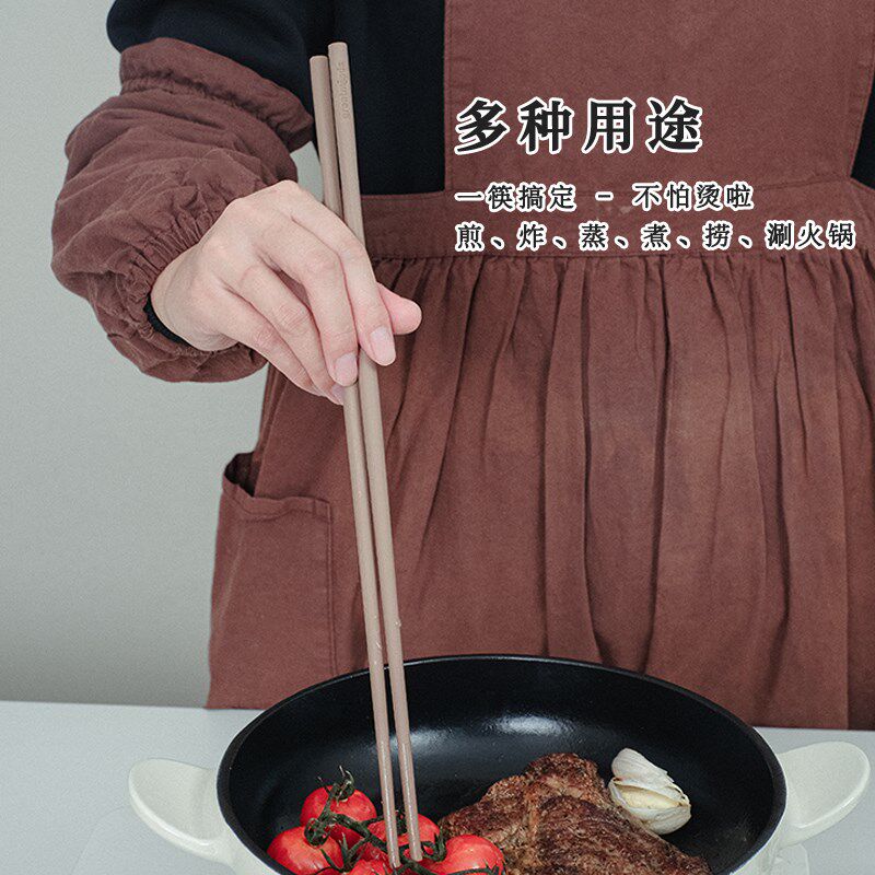 硅胶长筷子火锅筷子硅胶防烫加长油炸筷长筷