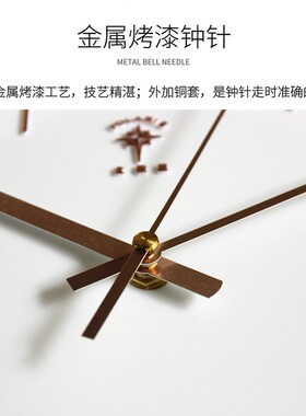 电波挂钟智能圆形大客厅自动对时钟表时尚现代大气静音