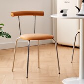 奶油风中古餐桌椅久坐累坐椅叠放蛋卷餐椅民宿椅