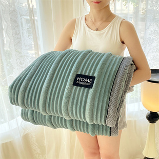 面兔毛绒毛毯加厚小被毯加绒沙发盖毯冬季保暖午睡毯宿舍