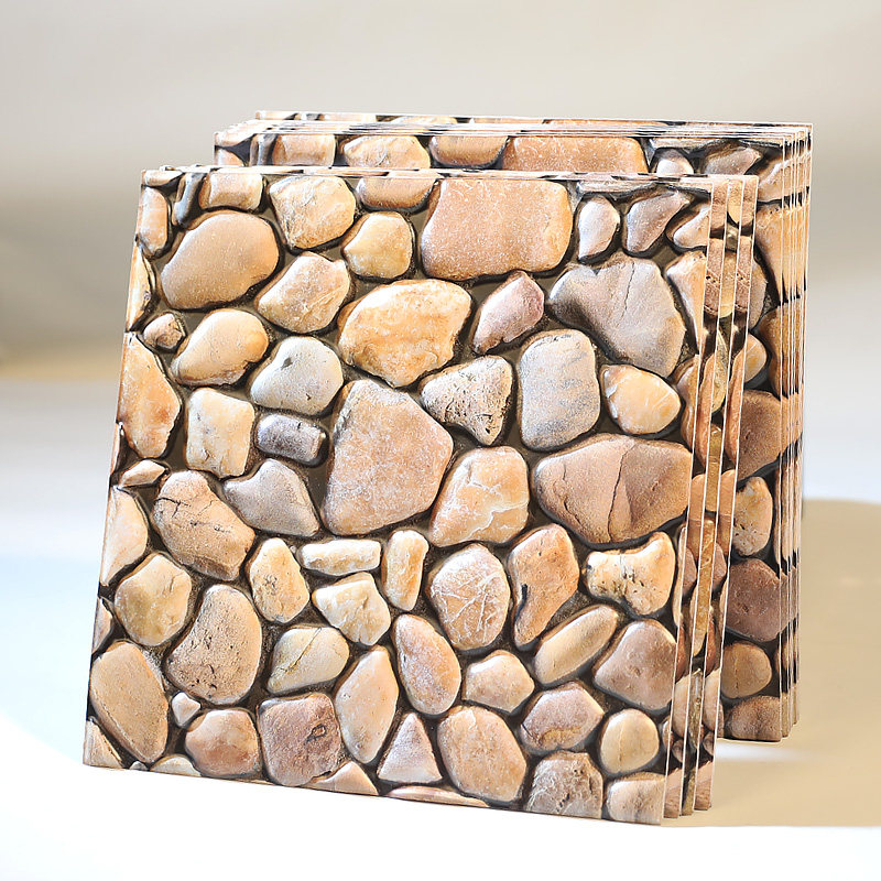 鹅卵石背景墙创意立体墙自粘电视壁纸墙纸护墙装饰防水