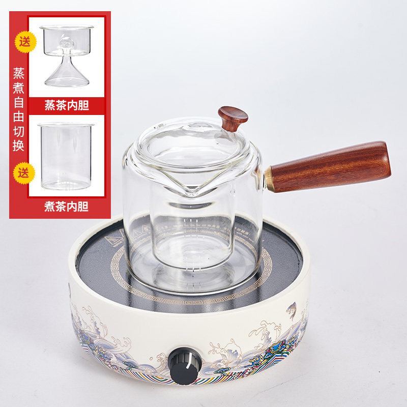 煮茶器煮茶壶电陶炉侧把蒸茶壶电热烧茶壶小型茶炉