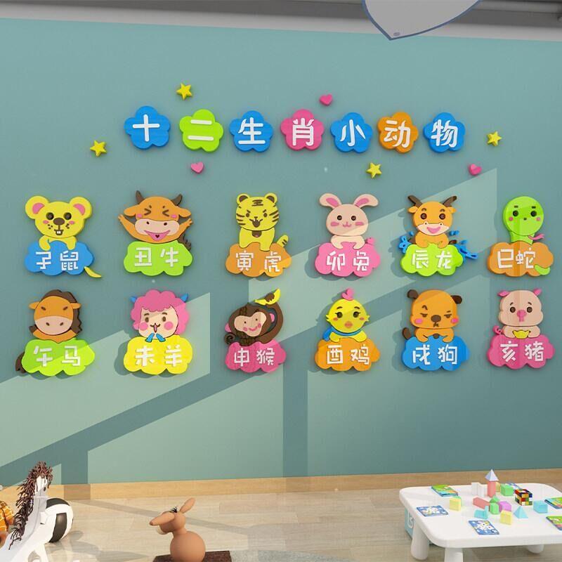 十二生肖图片画幼儿园环境创题成品材料文化