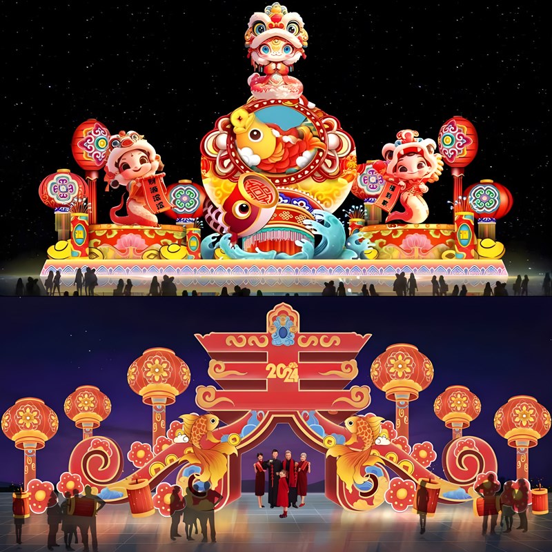 速发蛇年新年大型日灯灯组灯景区春元宵灯会