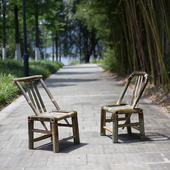 竹餐椅靠背椅老式 民宿火锅老椅儿童单麻将椅竹制家具