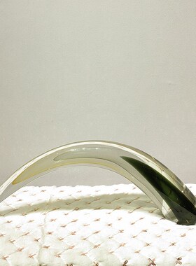 现代牛角茶色渐变琉璃流线形样板间售楼处客厅装饰品