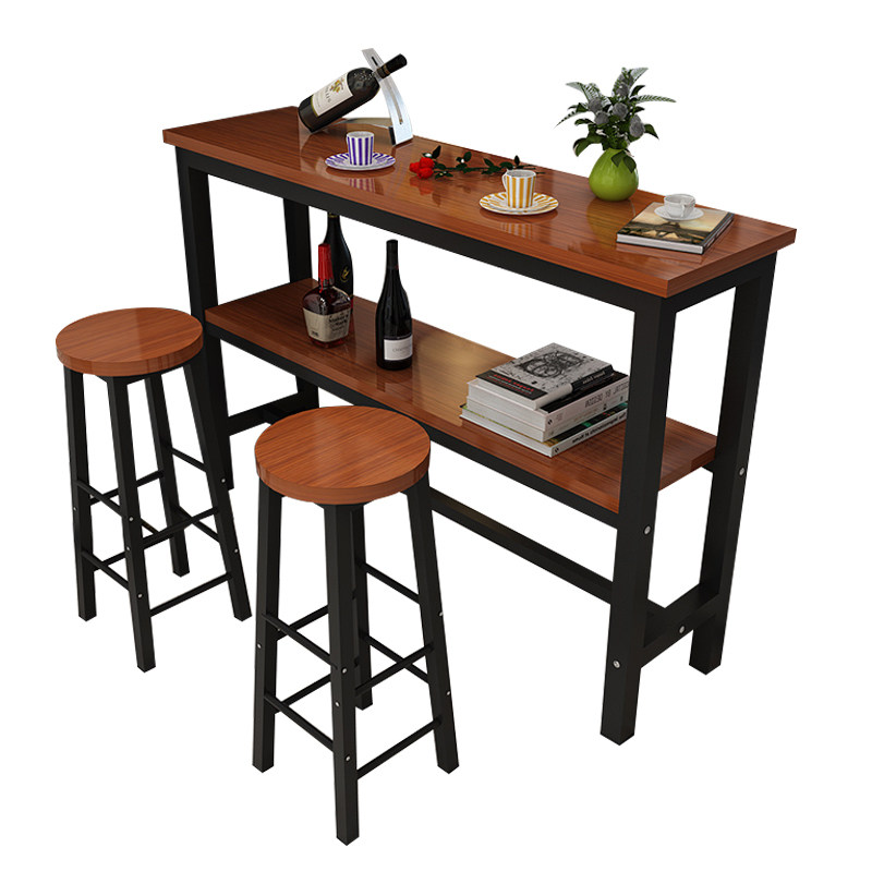 靠墙吧台桌酒吧桌椅家用阳台小台吧奶茶店长条桌窄桌子高脚桌