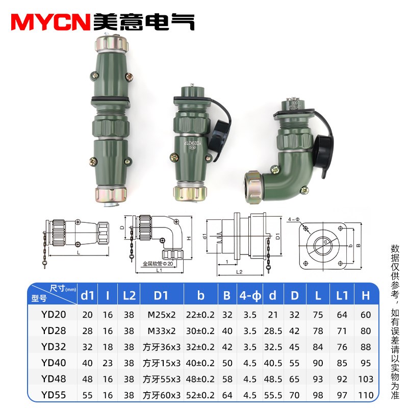 YD28航空公母对接接头插座2  5 7芯电缆防水防爆快速连接器