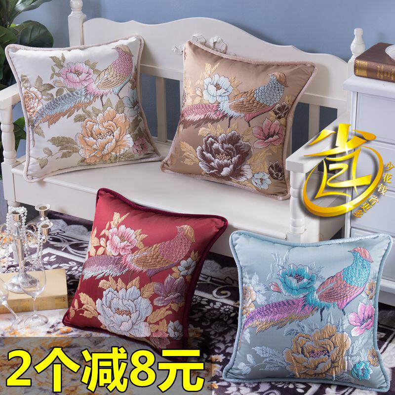 奢华欧式沙发抱枕靠垫含芯办公室酒店会所汽车床头红木客厅大靠背