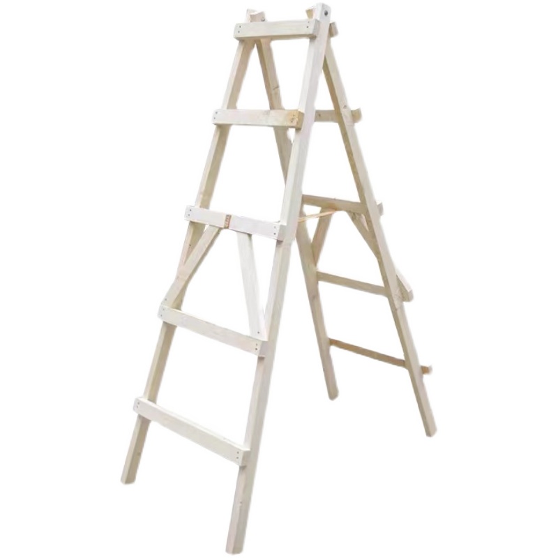 实木梯子家用松木人字梯加厚登高工地折叠会行走装修米梯