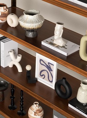 中古侘寂风酒店会所瓶陈列摆设民宿放格壁柜复古陶瓷艺术