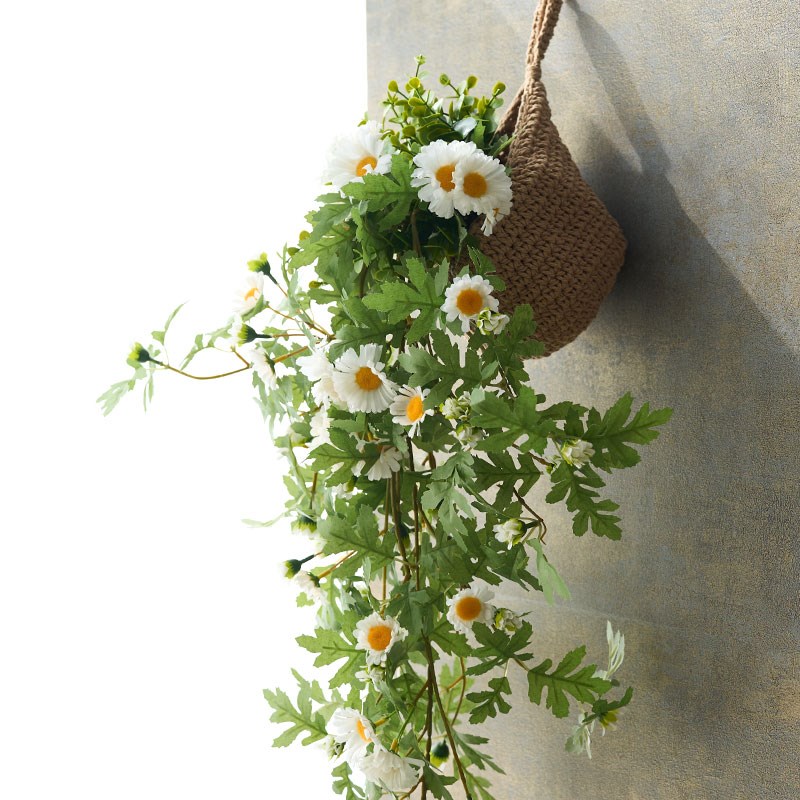 初若安然小雏菊仿真花假绿植藤蔓墙面改造客厅卧室背景墙装饰壁挂