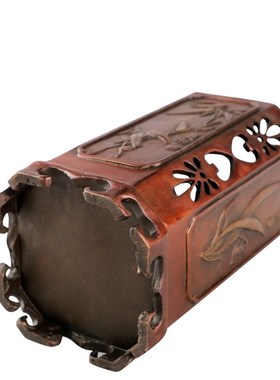 大仕缘 铜工艺品文房书房商务礼品梅兰竹菊四君子四季笔筒