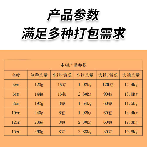 小卷缠绕膜工业包装膜拉伸打包膜外送保鲜膜打包盒封口