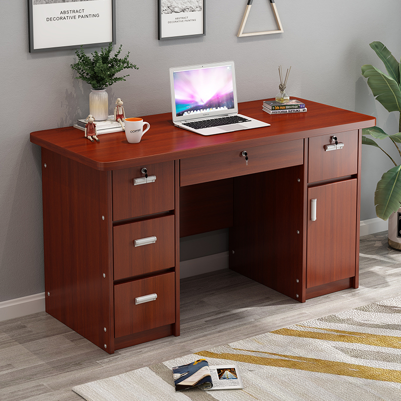 办公桌写字台带抽屉书桌经济型带锁学生卧室家用1米电脑桌