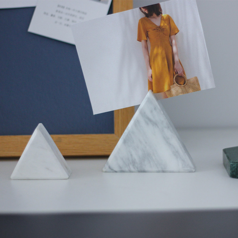 大理石办公桌名片夹座 小新桌面照片夹 创意留言便签夹座