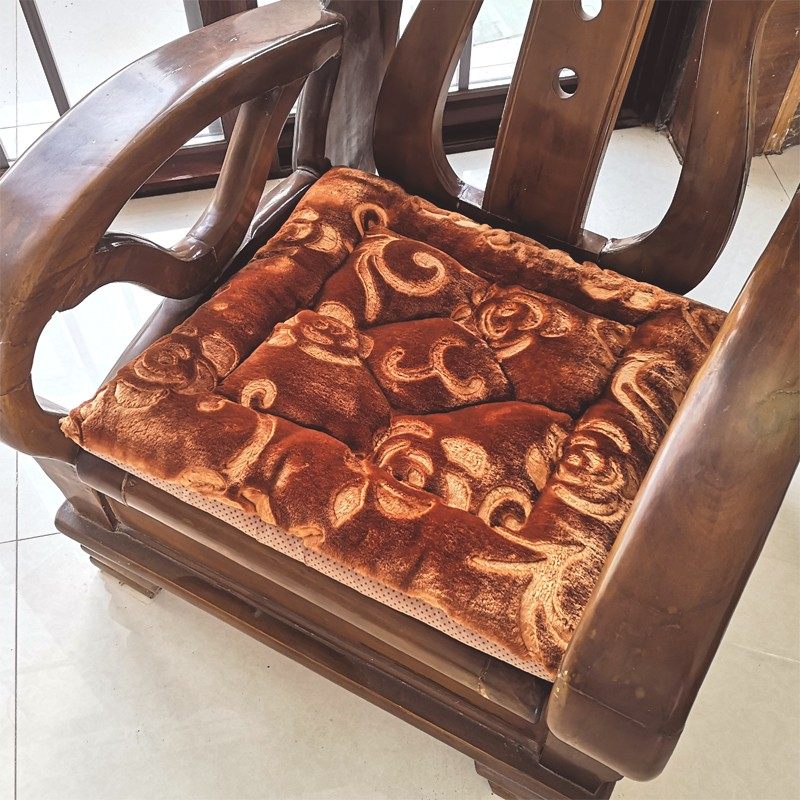 冬季保暖加厚毛绒坐垫老式红木实木沙发垫椅垫木头沙发座垫