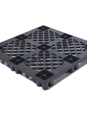 黑色再生料塑料卡板网格九脚加厚防潮板物流叉车塑胶托盘垫板