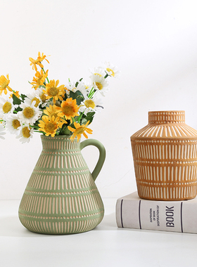 创意欧式in陶瓷花瓶摆件办公室样品房家居装饰鲜花插花器工艺品