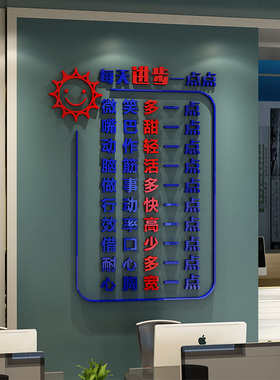 办公室墙企业面饰每天进步点点员工激励励志标语