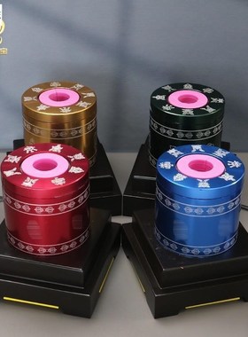 手摇电动底座手持转经简轮合金底托自动旋转藏族家居摆件工艺品