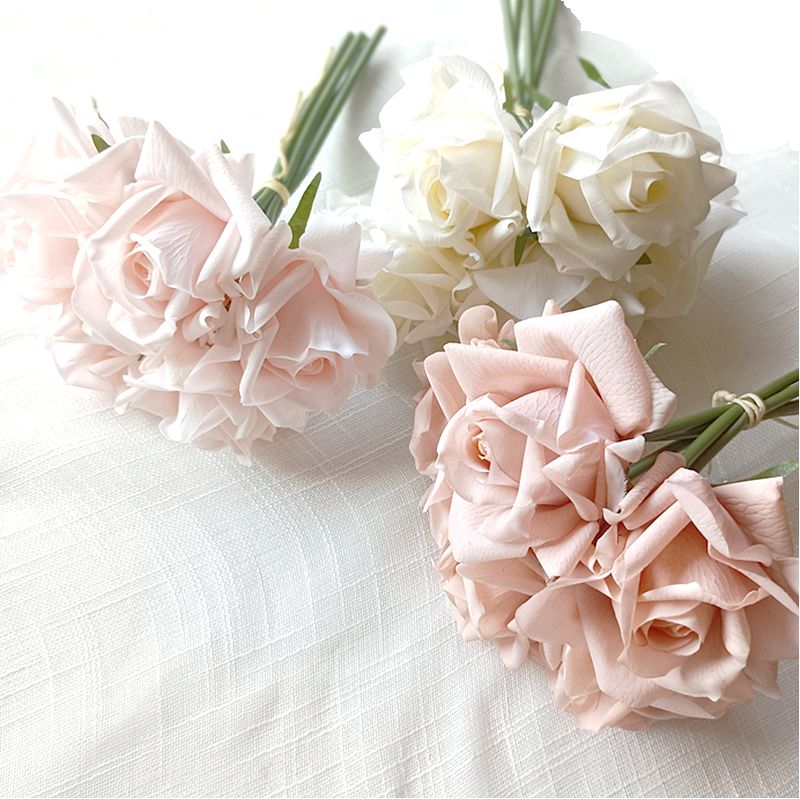 假小束端逼真手感保湿玫瑰仿真结婚新娘手捧瓶
