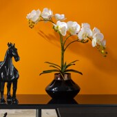 蝴蝶兰仿真金色瓶插盆风客厅玄关电视柜装 饰摆设