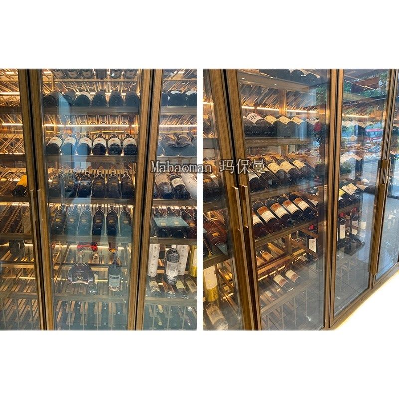 玛曼堡恒温酒柜定制 玻璃展示柜 酒窖酒架设计源头生产厂家