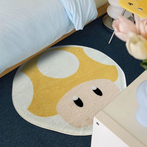 番茄营业中蘑菇头卡通地毯家用卧室仿羊绒地垫儿童房间床边毯