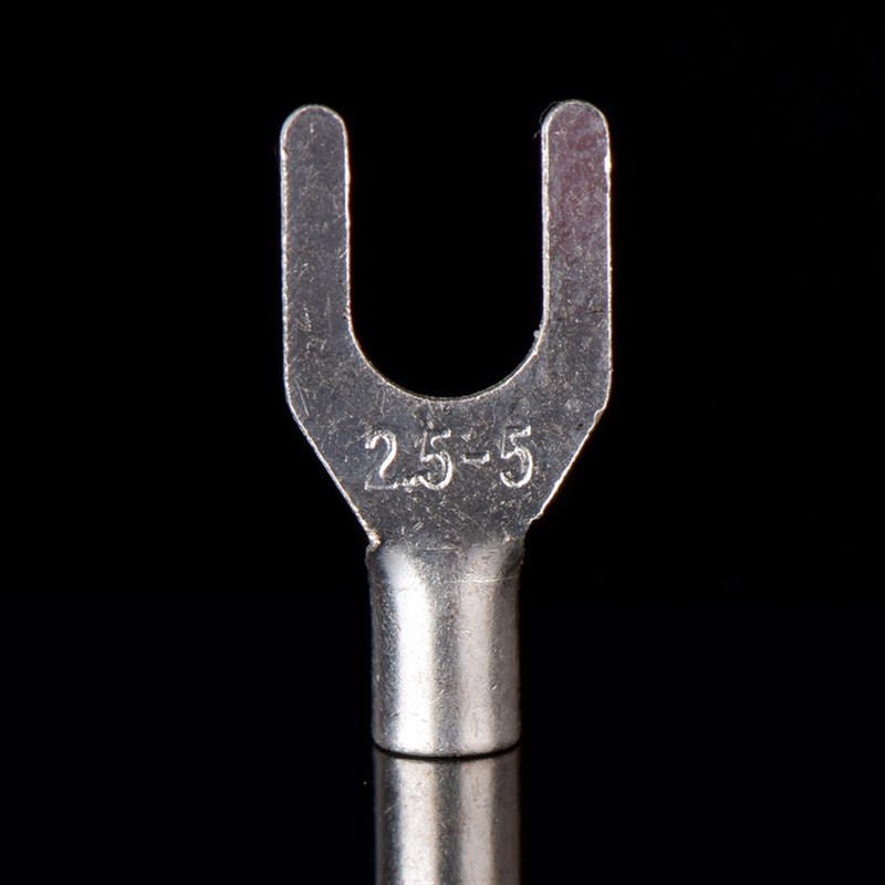 紫铜焊口 UT叉型裸端头UT-5 Y型接线端子U型铜端子镀银 1000只