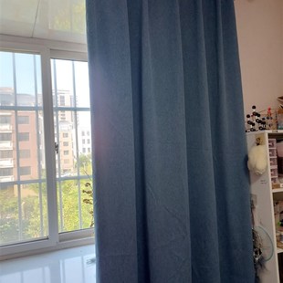 成品遮光窗帘挂钩款橄榄绿垂顺阳台卧室客厅