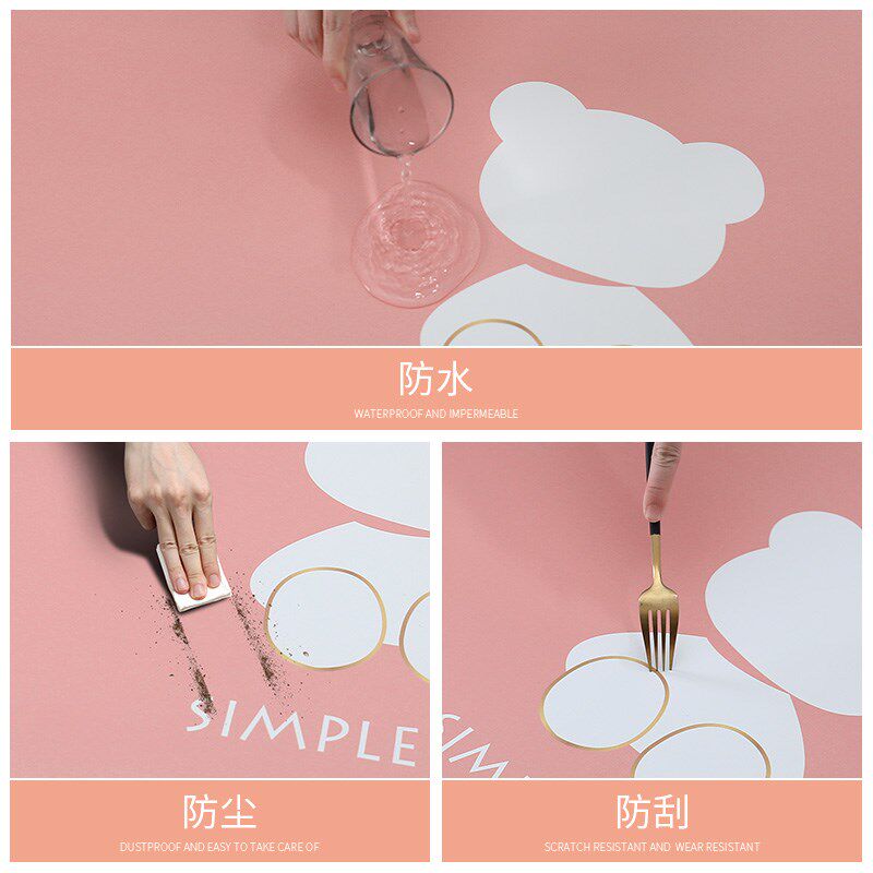 床头柜垫子防尘盖布罩防水防烫粉色in风c桌布卧室皮革桌垫