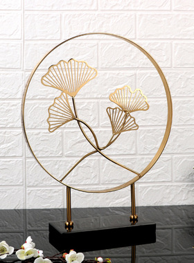 中式枫叶轻奢植物摆件高级感创意家居客厅大号玄关装饰工艺品摆设