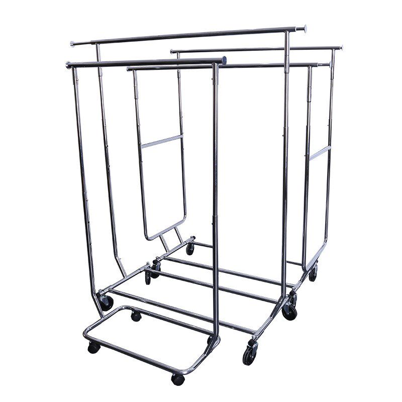 源头移动伸缩折叠龙门架带轮子单杠展销会商场挂衣架拆卸方便