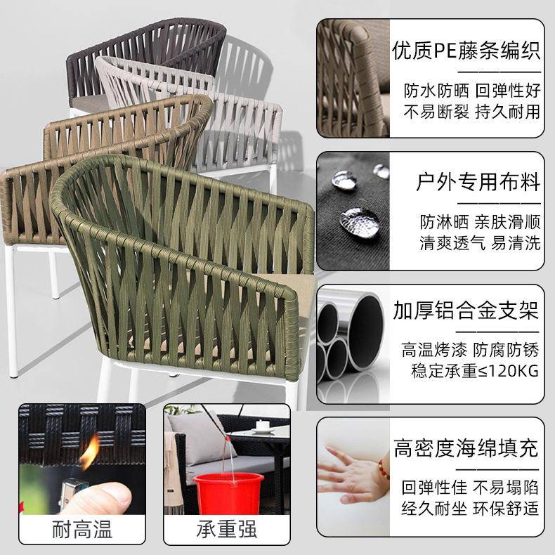 户外台吧桌椅组合家用高库勒吧椅脚吧台凳子套带靠背阳台藤三编件