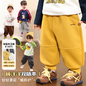 婴儿超好看长裤 小o爸男婴童 子双版 本加绒运动卫裤 男宝宝春季 裤