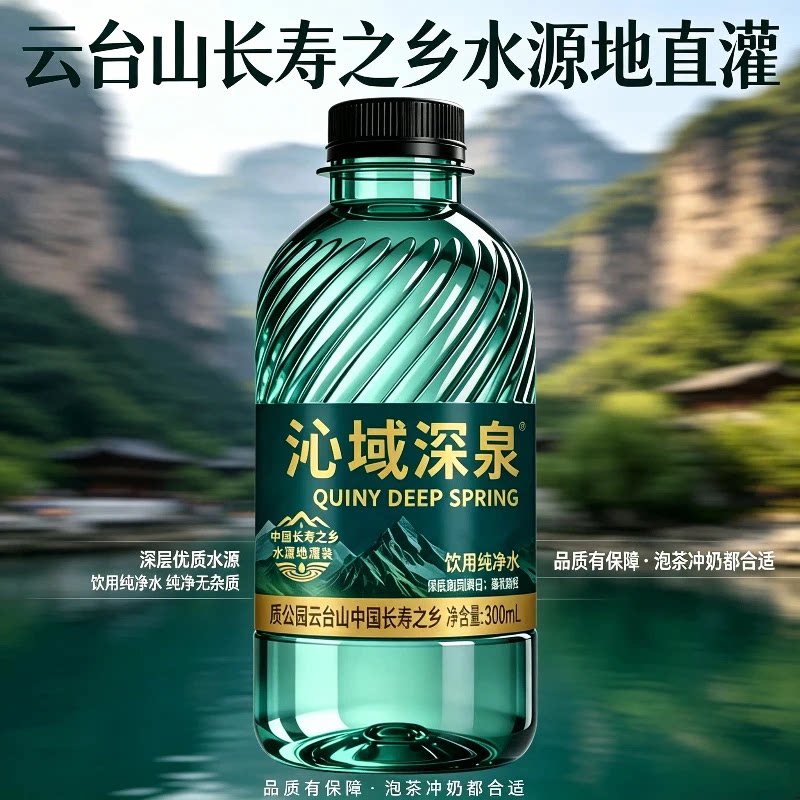 高端商务山泉水300ml×24大瓶
