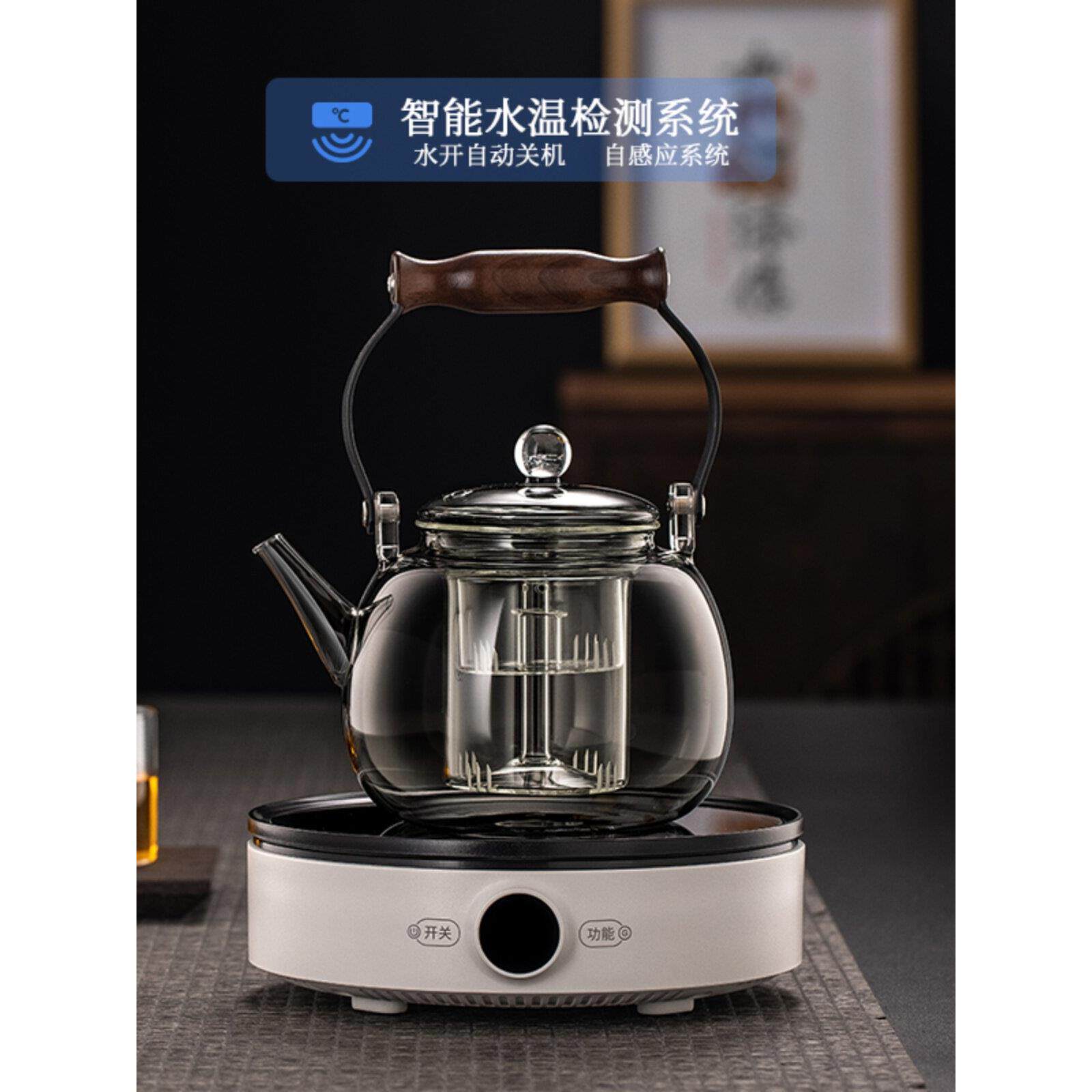 升降玻璃茶壶、水壶、保健壶、家用耐高温、大容量、蒸煮两用壶、