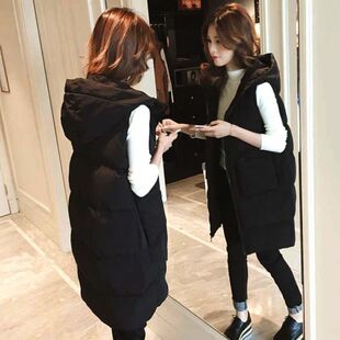 棉马甲女中长款春秋冬新款韩版学生大码休闲百搭棉服马甲背心外套