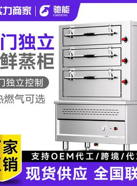海鲜蒸柜商用三门蒸箱酒店餐厅饭店食堂用蒸海鲜蒸鱼蒸饭炖汤