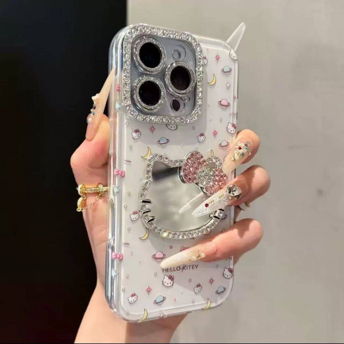 立体镶钻带镜Kitty苹果iPhone