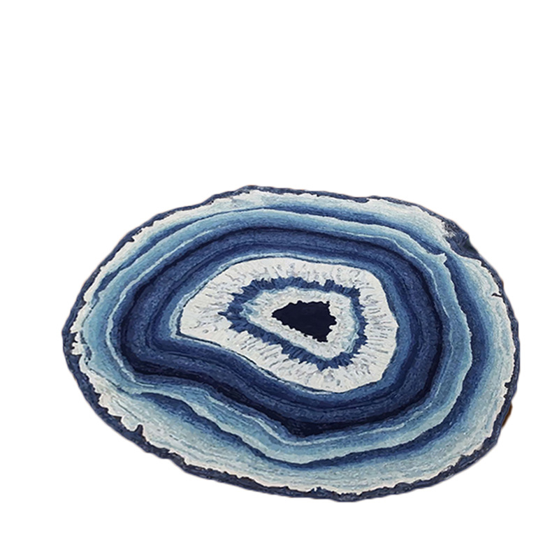 几何抽象圆形地毯 仿木纹印花卧室飘窗吊椅地毯 浴室防滑地垫