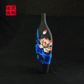 金乌炭雕 秀项荷花 活性炭雕刻花瓶家居客厅电视柜工艺品