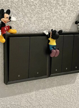 米奇插座关装饰客厅创意卡通墙装饰杯缘公仔结婚